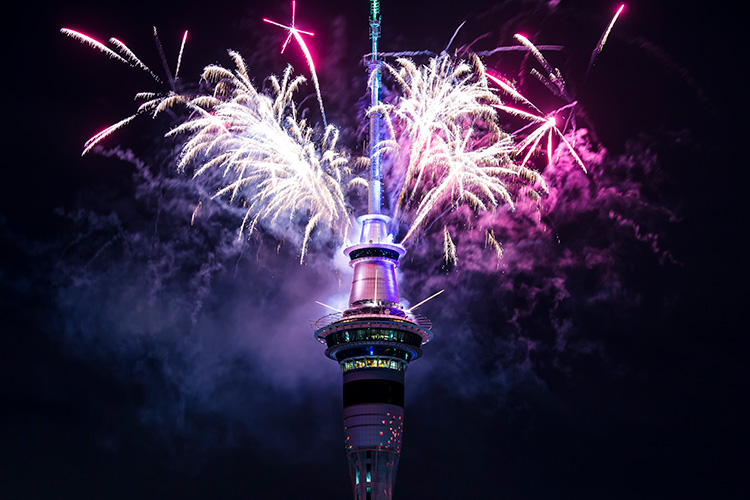 Célébration du Nouvel An à Auckland, Nouvelle Zélande
