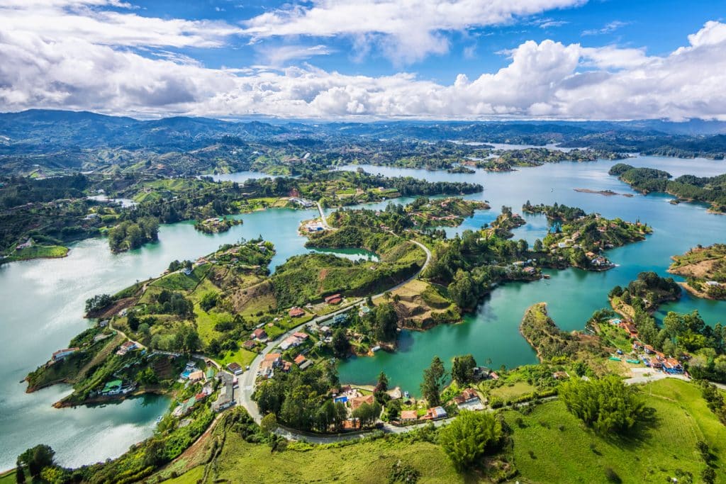 Vue sur La Piedra del Penol à Medellin, Colombie