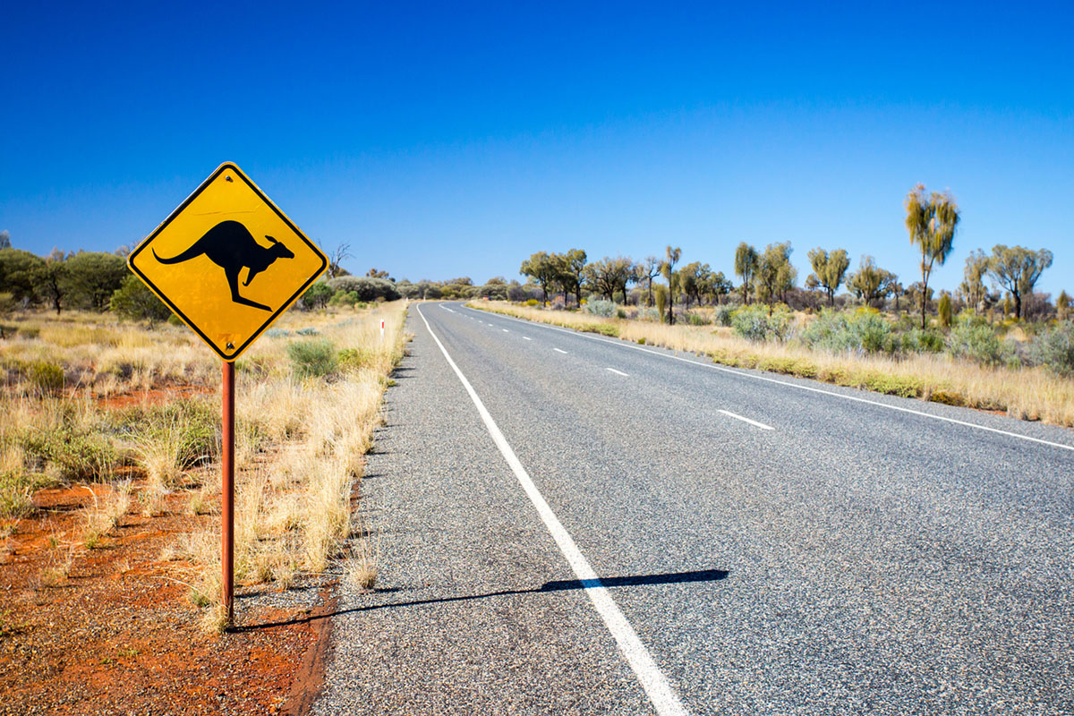 Panneau routier en Australie