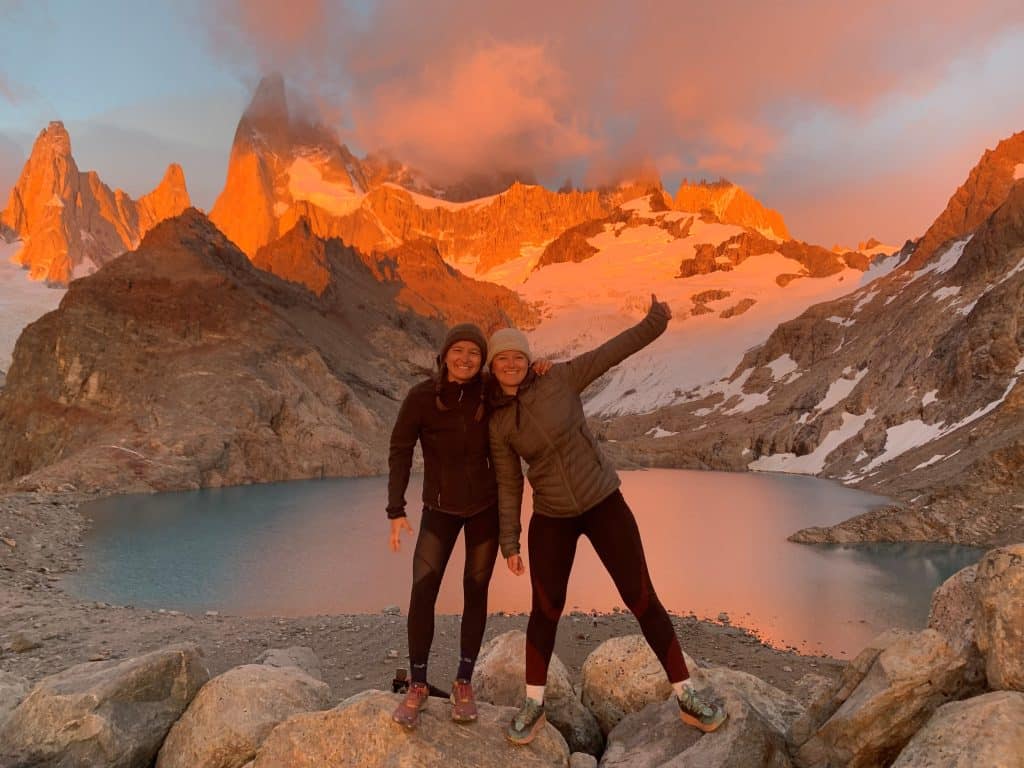 Randonneuses sur la montagne Fitz Roy en Argentine