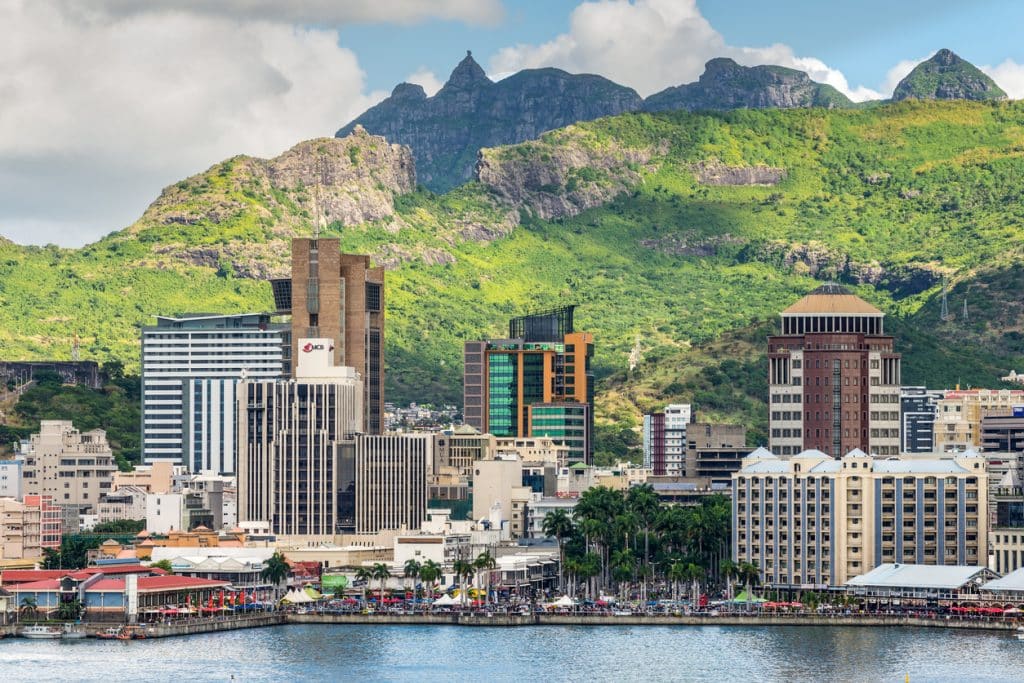 Vue sur la ville de Port-Louis, île Maurice