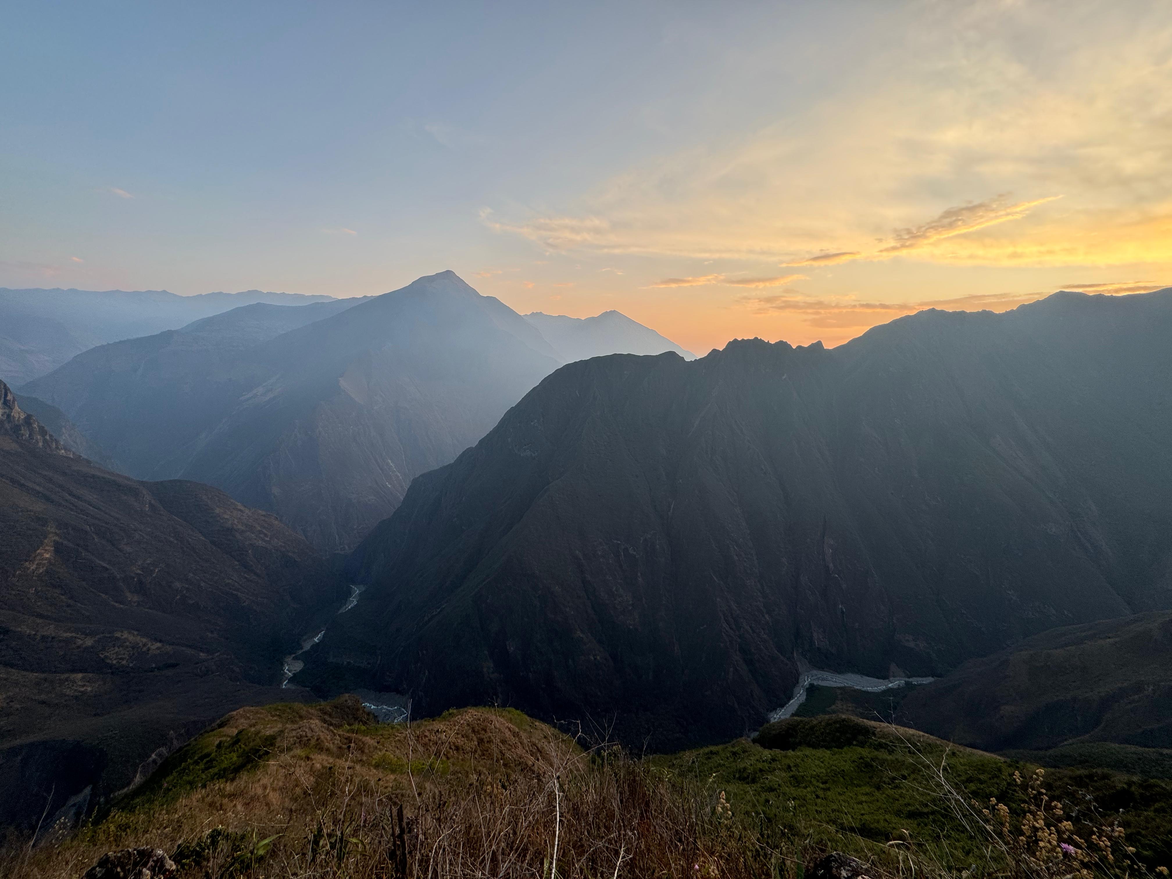 Coucher de soleil sur la cordillère des Andes