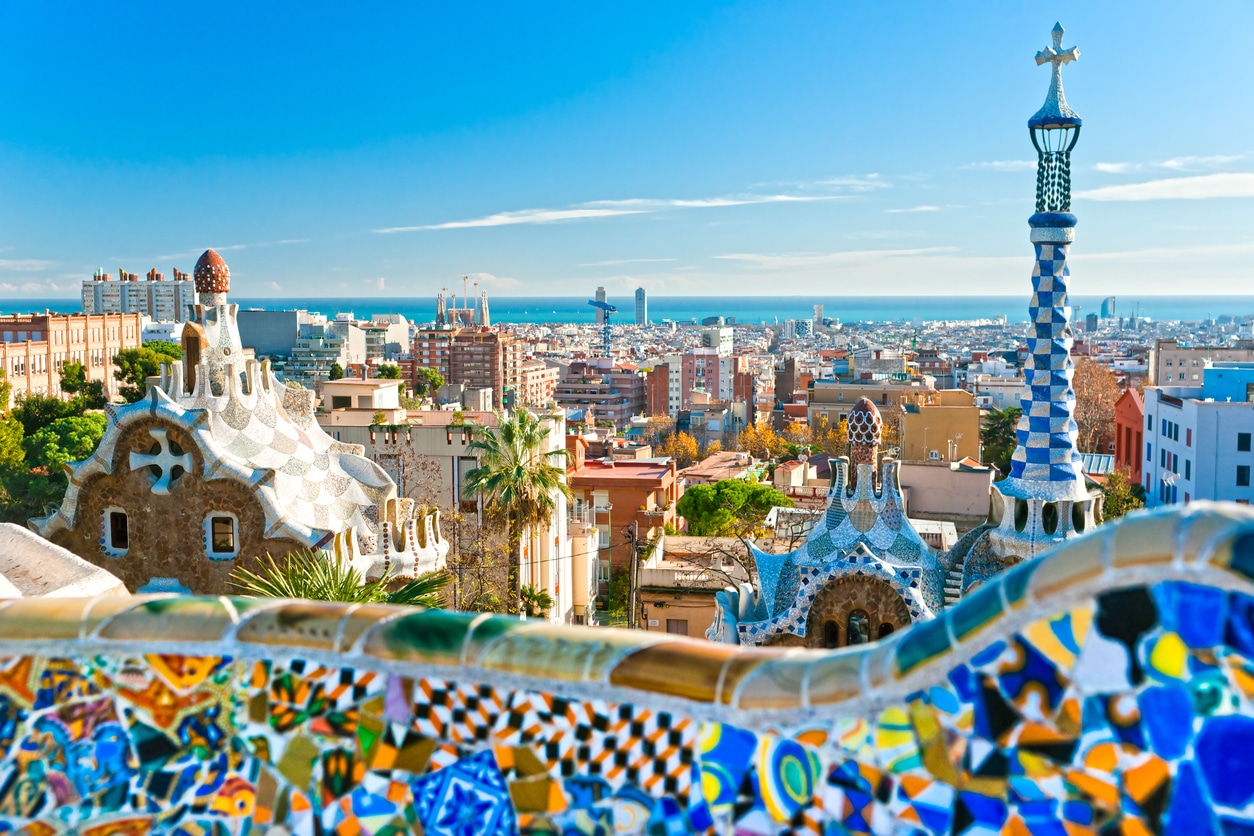Vue sur Barcelone depuis le parc Guell