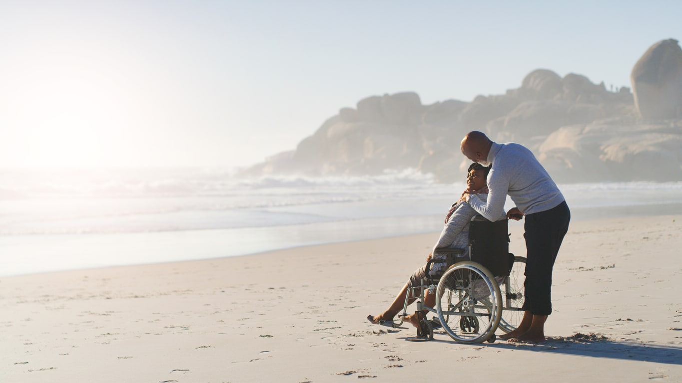 Visiting a French beach on a wheelchair